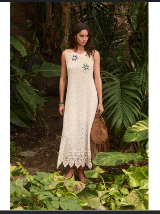 Johnny Was Dresses & Skirts - Johnny Was Natural Nydia Applique Tank Dress Slip